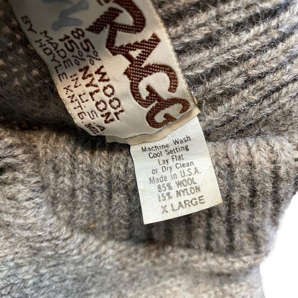 Hoyle Knitting Mills The Ragg Knit Henley Sweater Wmns XL Made in USA Wool Blend - Picture 6 of 10